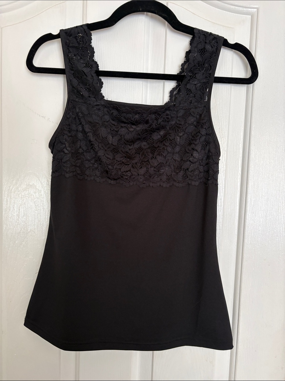 Black Lace-Trim Tank Top - Women